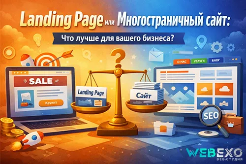 Лендинг или многостраничный сайт: что выбрать для бизнеса