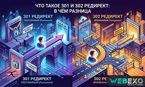 Что такое 301 и 302 редирект: в чём разница