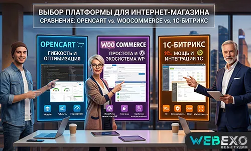 OpenCart, WooCommerce или 1С-Битрикс: сравнение для интернет-магазина